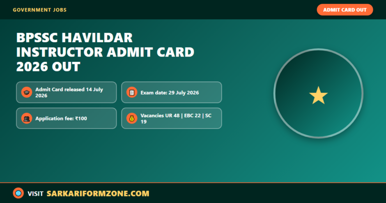BPSSC Havildar Instructor Admit Card 2026: Download Link & Instructions