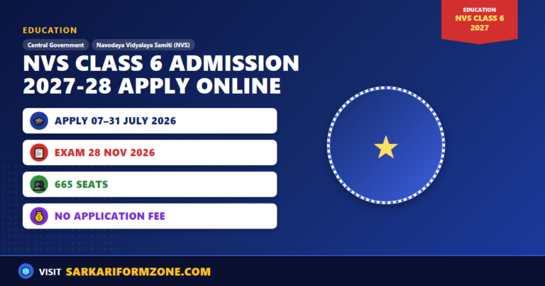 NVS Class 6 Admission 2027-28