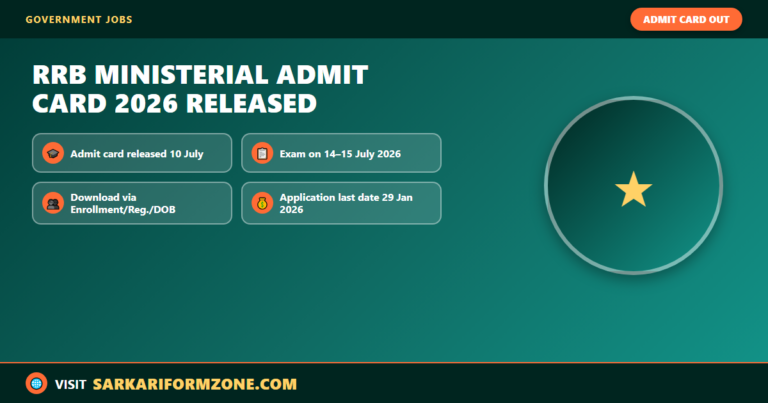 RRB Ministerial & Isolated Category Admit Card 2026 Released