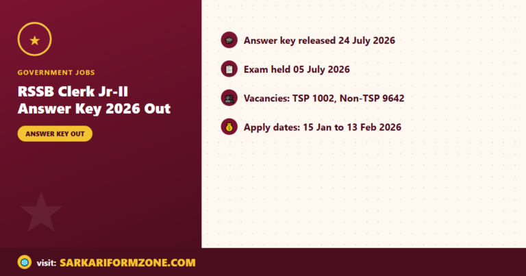 RSSB Clerk Jr-II / Junior Assistant Answer Key