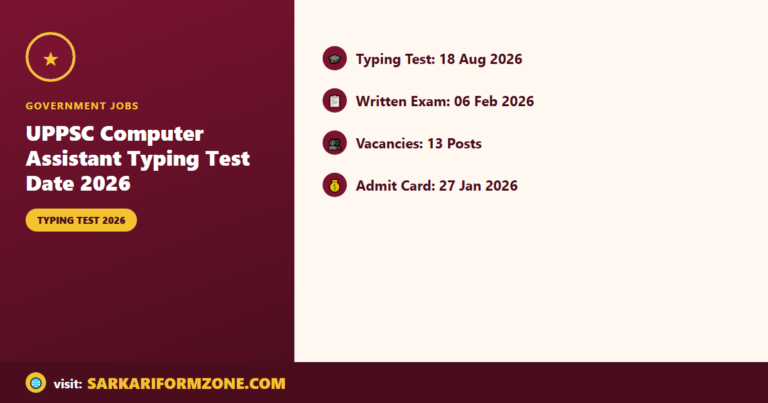 UPPSC Computer Assistant Typing Test Date 2026 Out